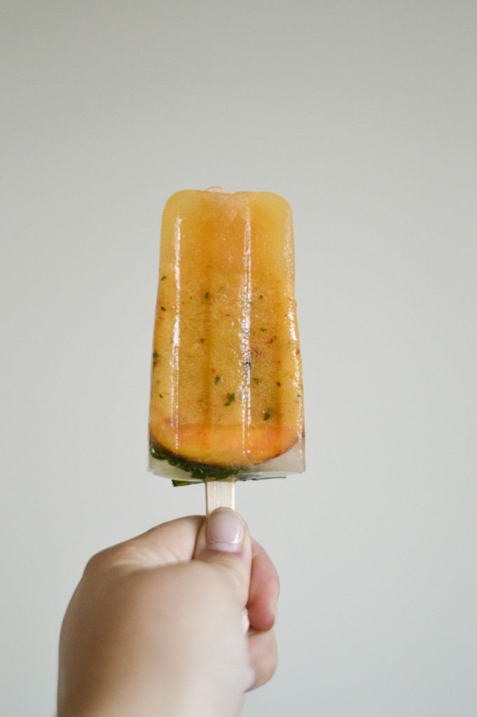 Healthy Peach and Mint Popsicles
