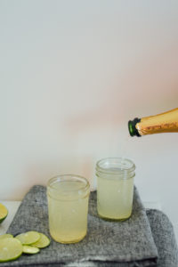 An easy to make 2 ingredient limeade champagne cocktail / bygabriella.co