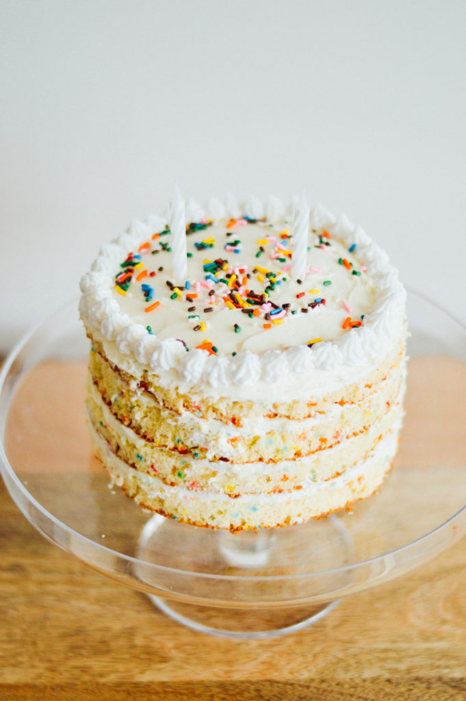 Funfetti cake for April's birthday-inspired Any Excuse to Party / bygabriella.co