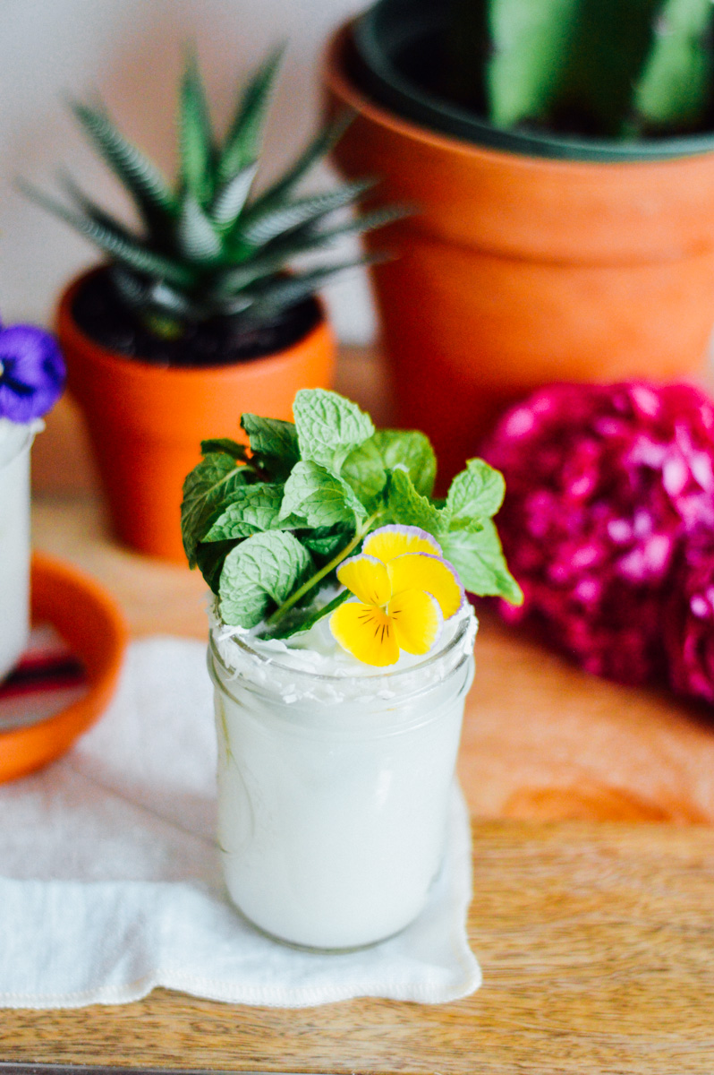 A colorful, sweet Tropical Coconut Margarita for Cinco de Mayo on Any Excuse to Party / bygabriella.co