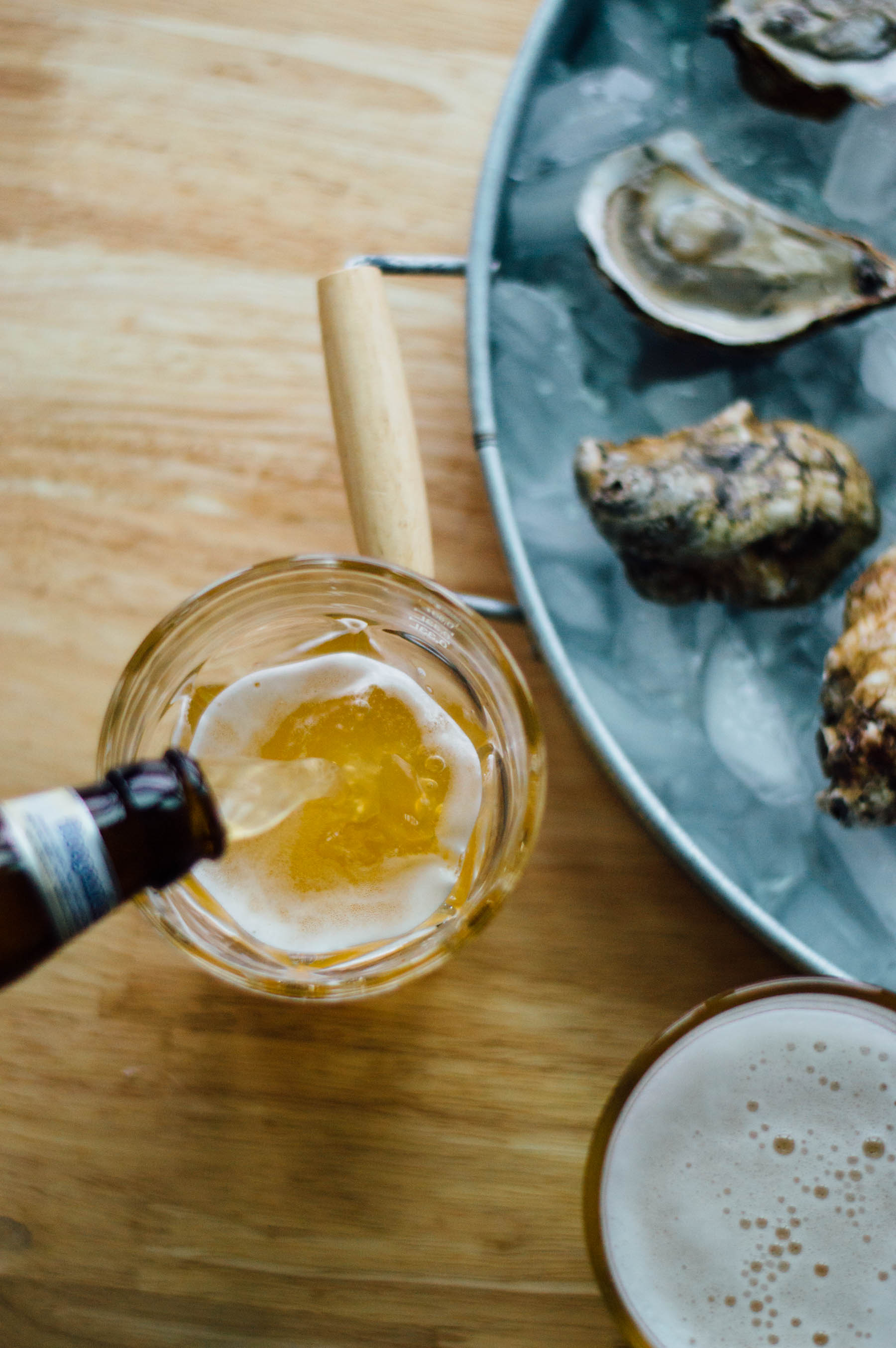 How to host an indoor oyster fest with Hoegaarden beer and 3 homemade mignonettes! | bygabriella.co