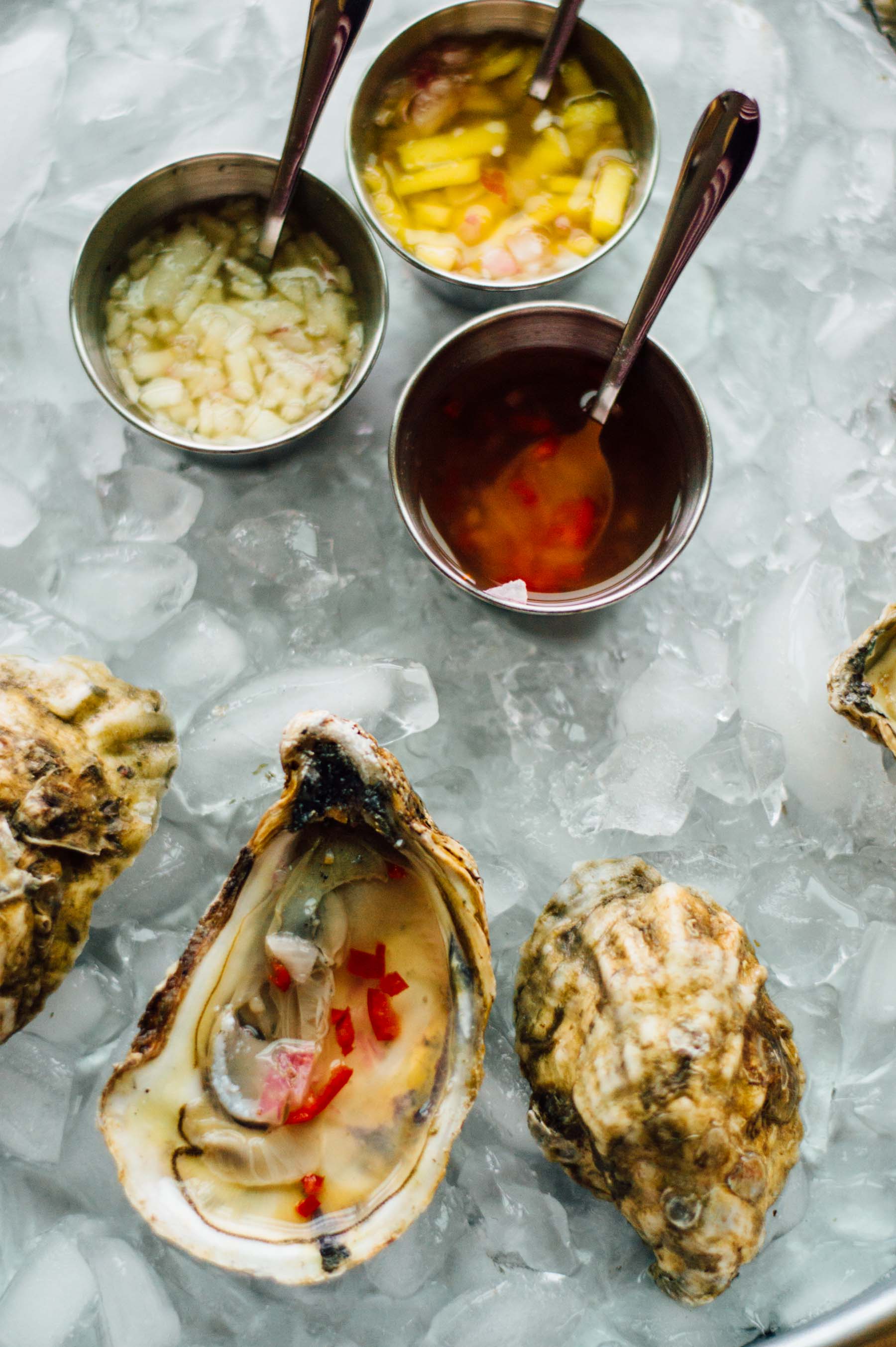 How to throw your own little indoor oyster fest with 3 mignonette recipes and Hoegaarden beer | bygabriella.co