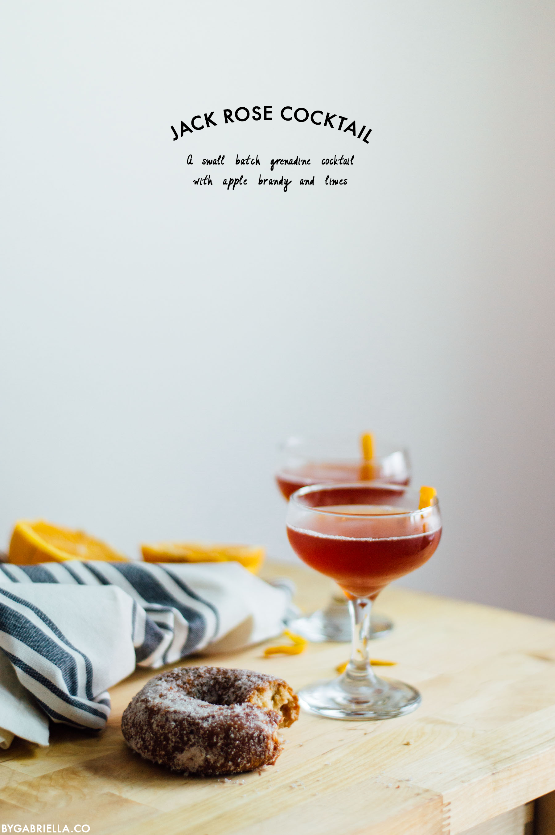 Whip up the Jack Rose Cocktail for your next happy hour with just 3 simple ingredients | bygabriella.co