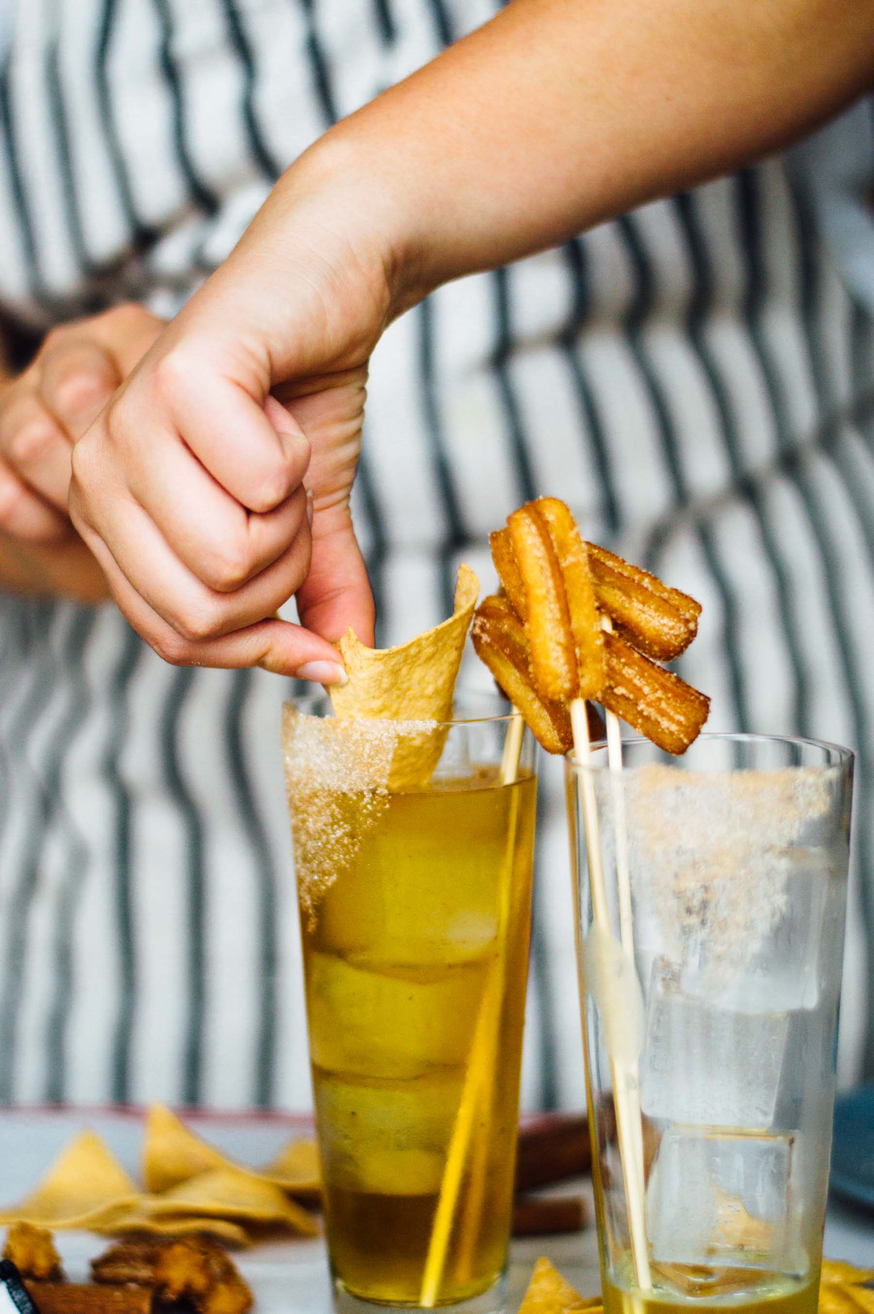 Meet the Cinnamon Sugar Churro Margarita. A cheeky take on the classic margarita. Click through for the full recipe on By Gabriella | bygabriella.co