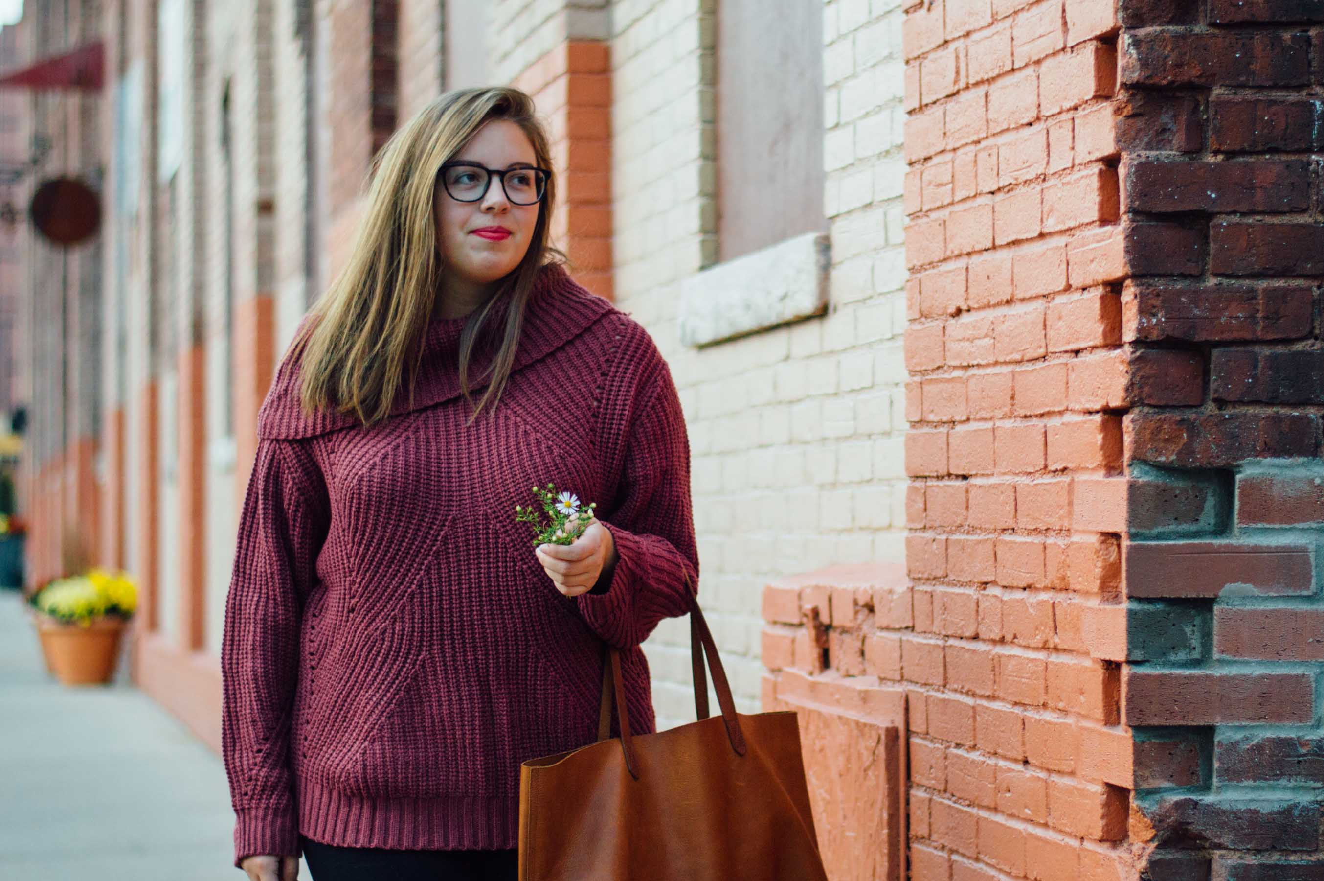 A warm, wine colored sweater fit for the fall to winter transition | bygabriella.co