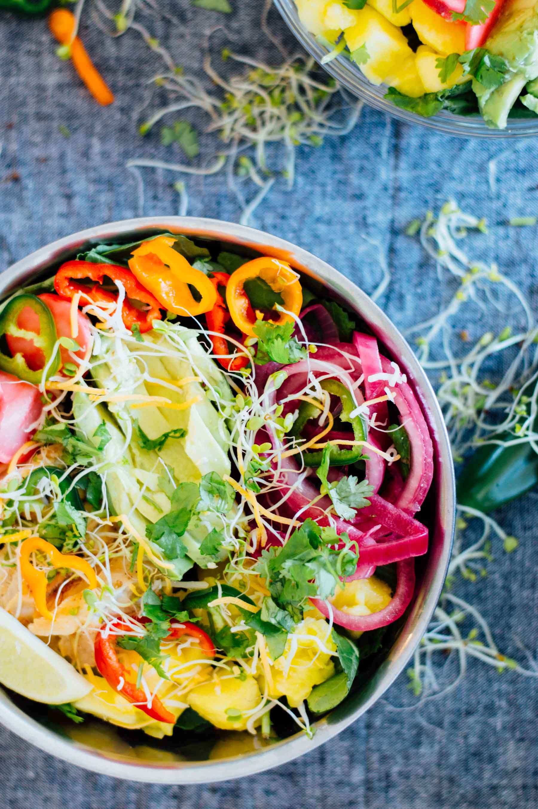 Vegetarian Pineapple Taco Salad recipe perfect for...well...any season! | bygabriella.co