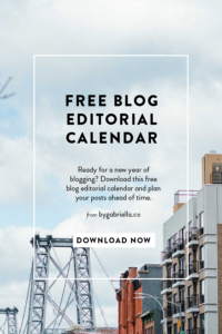 Free blog editorial calendar download via Google Sheets. Get ahead this year by planning your blog posts out in advance! | bygabriella.co