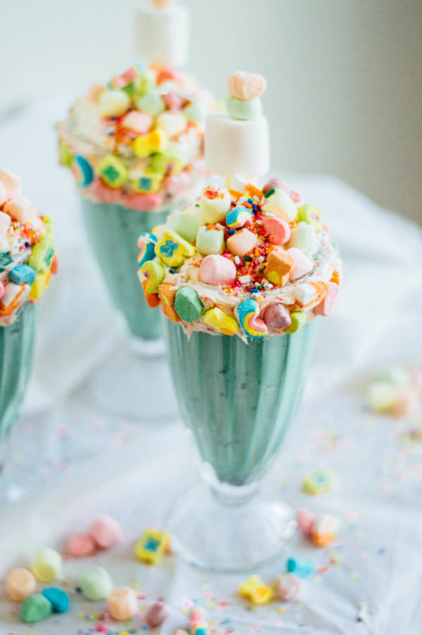 Lucky Charms Milkshake for St. Patrick's Day | By Gabriella