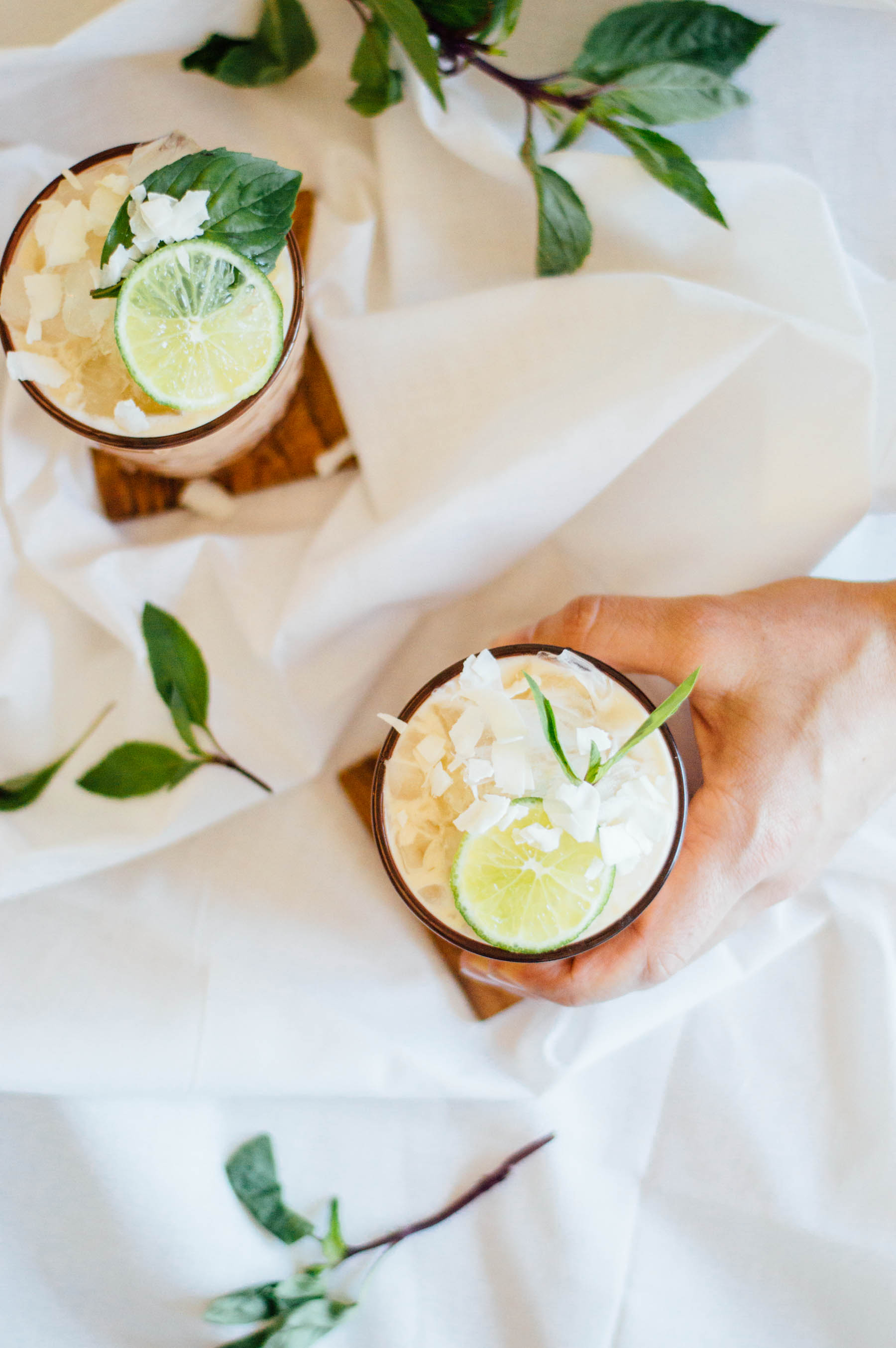 Positively delicious Tropical Rum Coco-Lada cocktail recipe with coconut flavor and a hint of pineapple. SO perfect for any season! | bygabriella.co
