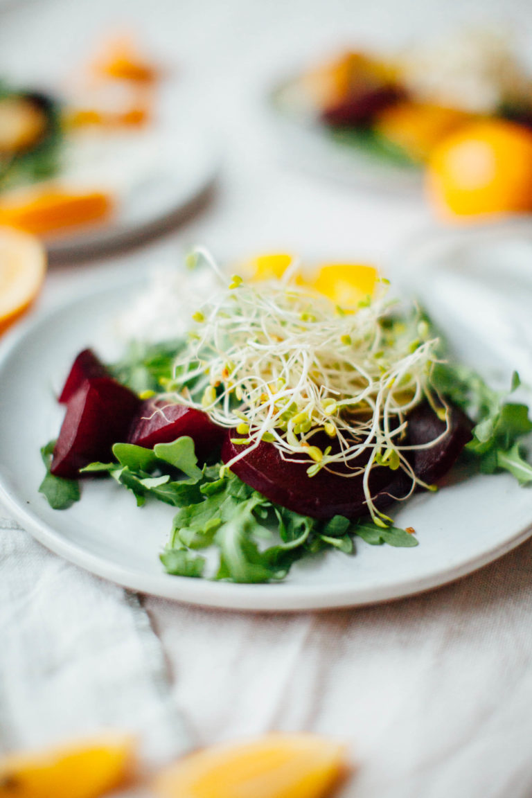 Meyer Lemon Spring Salad with Garlic Ricotta Cheese By Gabriella