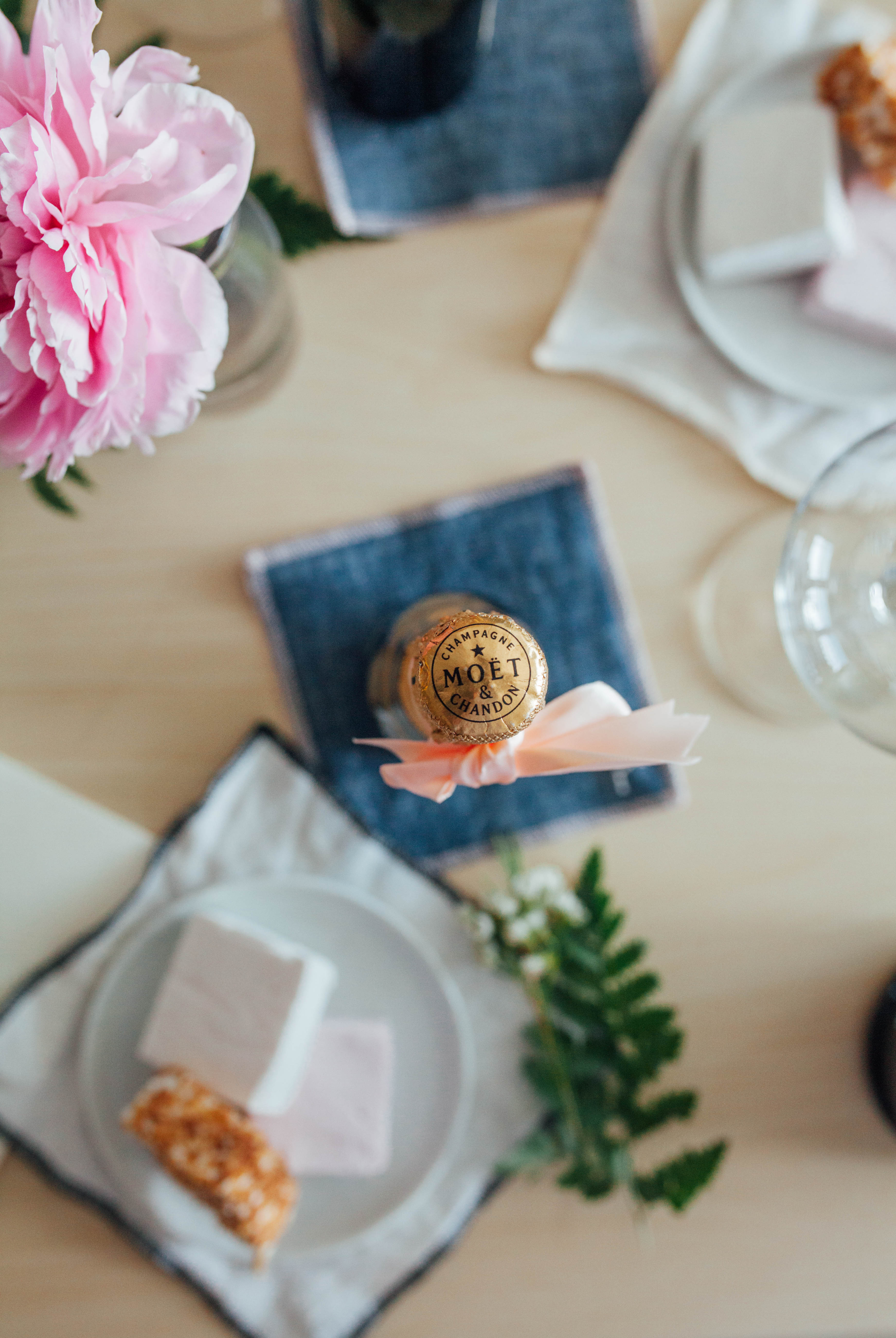 A bridal party brunch full of feminine flowers, champagne, and tasty bites | bygabriella.co