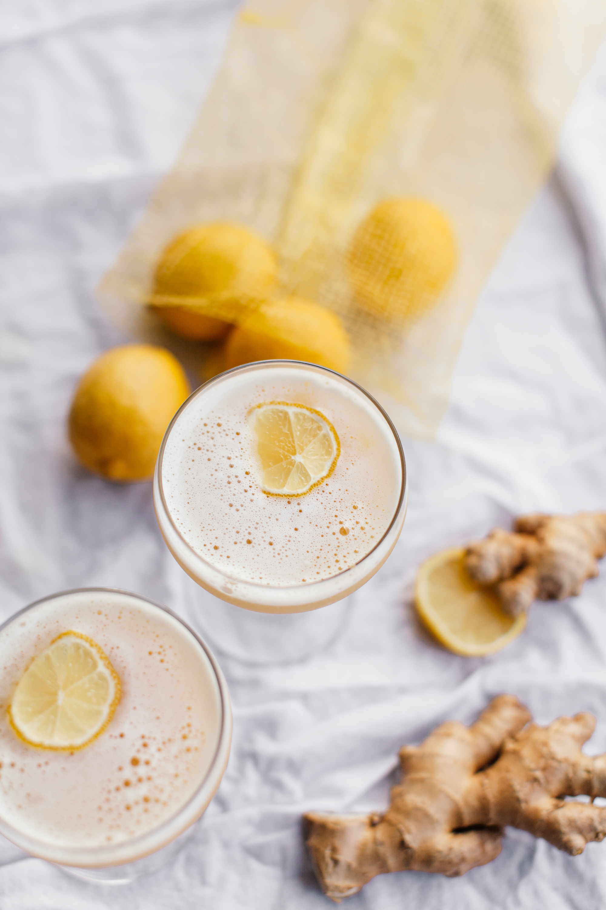 Ginger Whiskey Sour cocktail recipe with just a handful of ingredients. | bygabriella.co