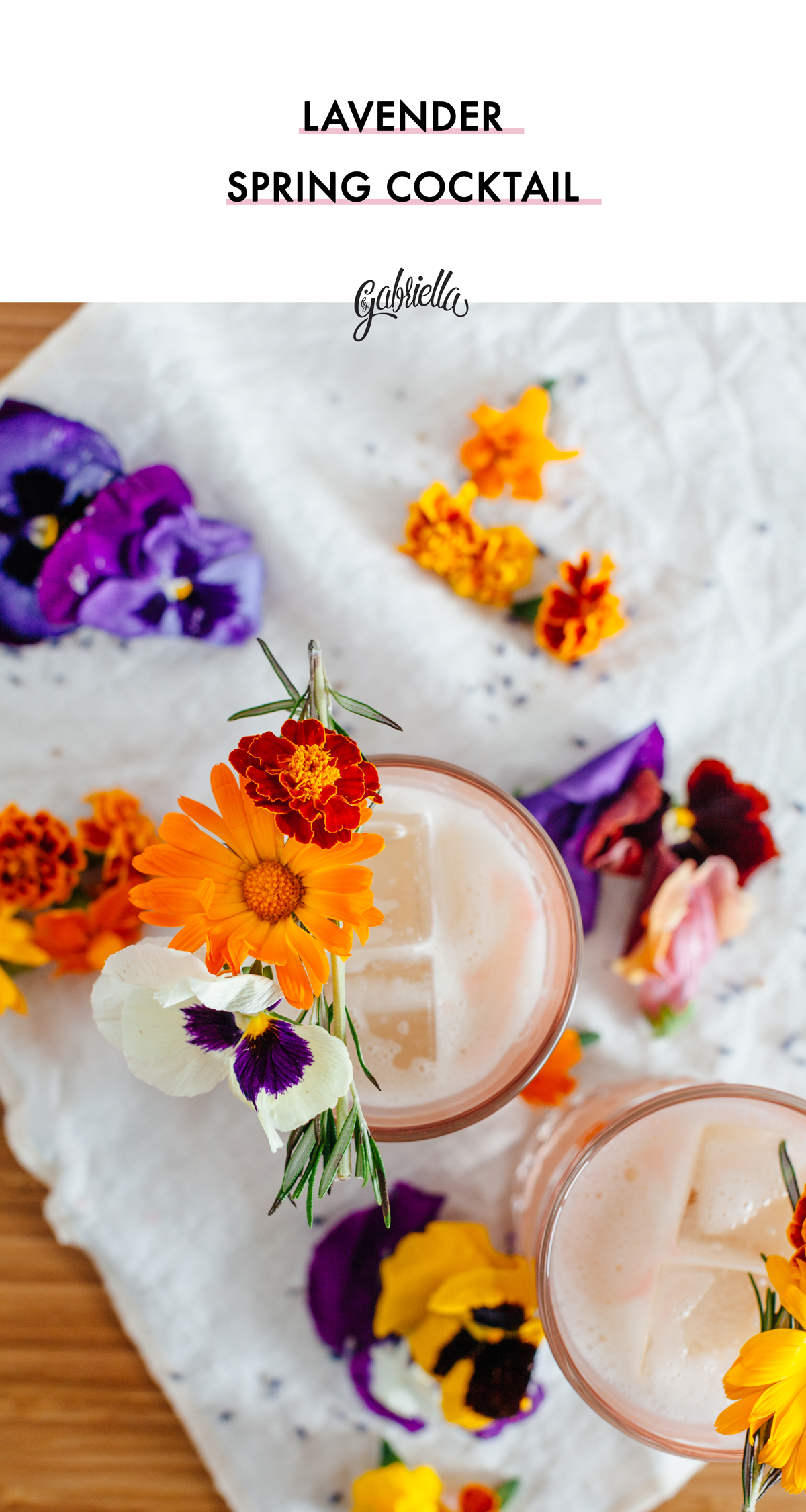 A perfectly spring-y cocktail: The Lavender Milk Punch with lavender extract and edible flowers. | bygabriella.co @gabivalladares