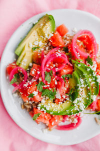 Watermelon Avocado Salad - a super easy recipe for summer! | bygabriella.co @gabivalladares