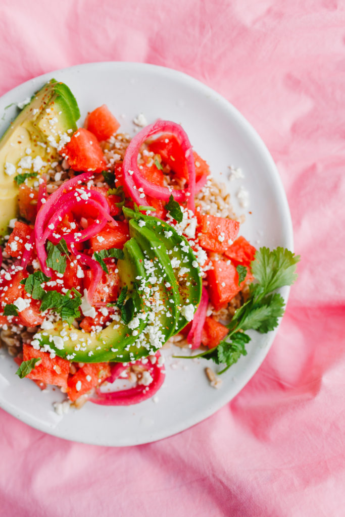 Watermelon Avocado Salad - a super easy recipe for summer! | bygabriella.co @gabivalladares