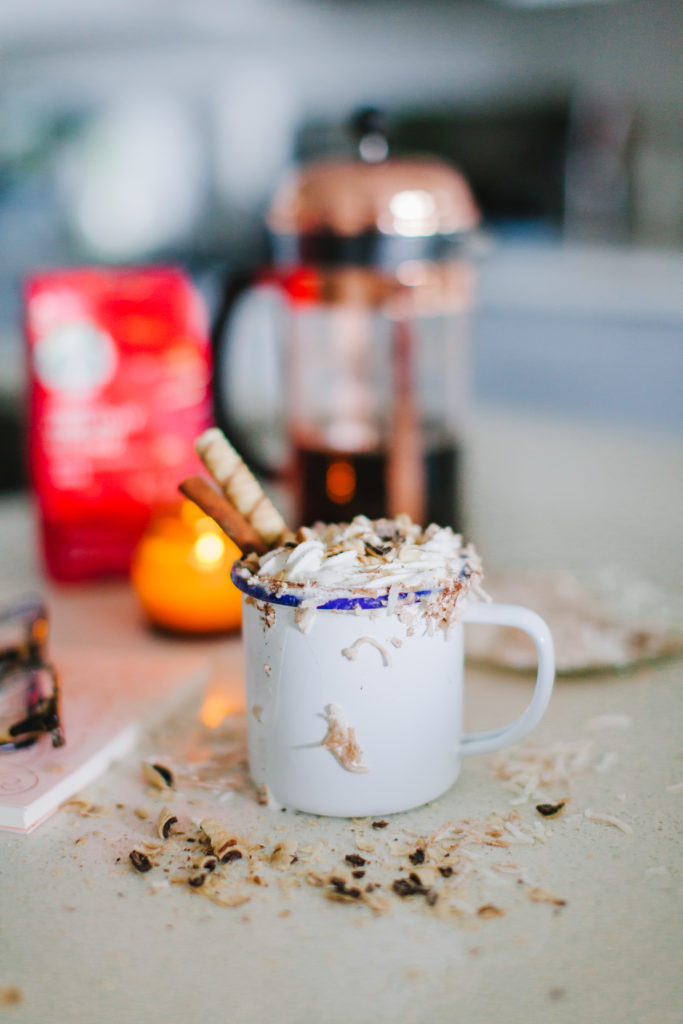 Treat yourself to a delicious Coconut Cinnamon Holiday Coffee because you deserve it this holiday season | bygabriella.co