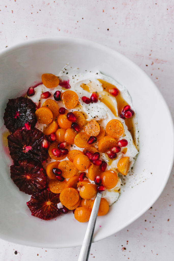 Citrus Yogurt Bowl with Blood Orange and Pomegranate Seeds | bygabriella.co @gabivalladares