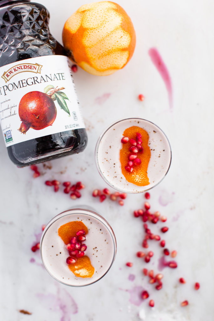 Pomegranate sour cocktail with spiced orange syrup | bygabriella.co @gabivalladareswith 