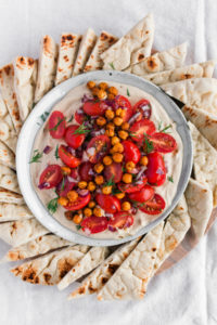 Easy hummus party platter for any season - whip it up in about an hour and impress your guests! | bygabriella.co @gabivalladares