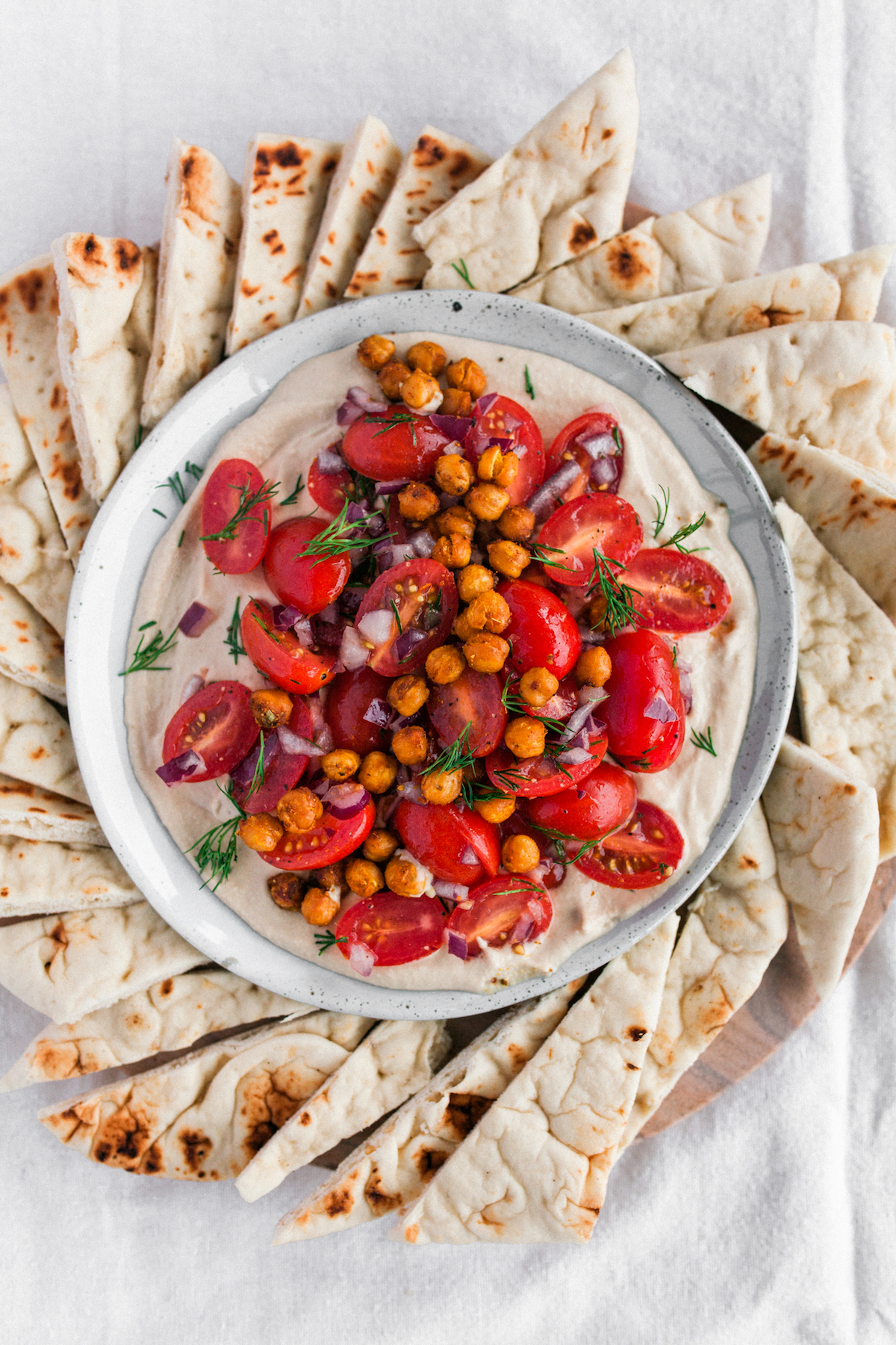 Easy hummus party platter for any season - whip it up in about an hour and impress your guests! | bygabriella.co @gabivalladares