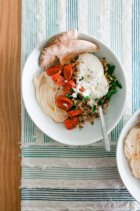 Vegetarian Grain Bowl with Hummus and Burrata Cheese - an easy lunch recipe! | bygabriella.co @gabivalladares