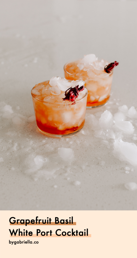 Grapefruit Basil Port Cocktail recipe | bygabriella.co @gabivalladares