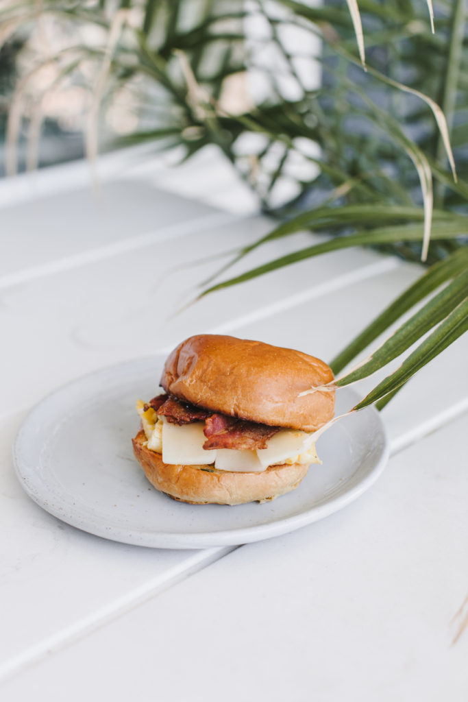 The best breakfast sandwich with rosemary maple butter, sharp vermont cheddar cheese, bacon, and eggs | bygabriella.co