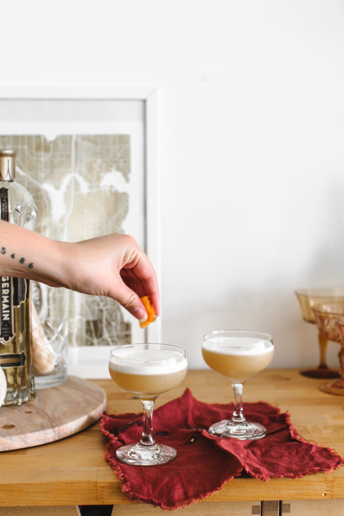 Maple Whiskey Sour - a perfect fall cocktail or winter cocktail with maple syrup, whiskey, egg whites, and lemon juice. | bygabriella.co @gabivalladares