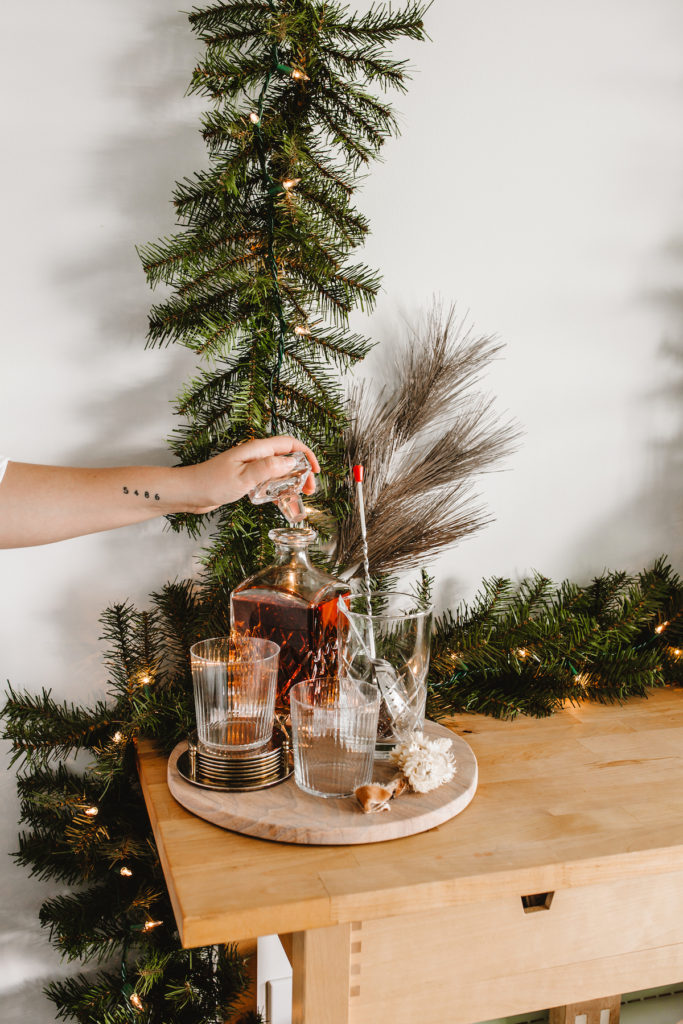 Create your own decorated bar cart for the holiday season using these little tips and tricks | bygabriella.co