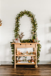 A holiday decorated bar cart fit for the season | bygabriella.co