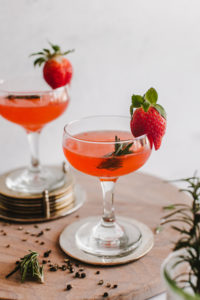 Strawberry Gimlet Recipe featuring just a few ingredients! Make this delicious gin cocktail - or should I say winter gin cocktail right at home | bygabriella.co