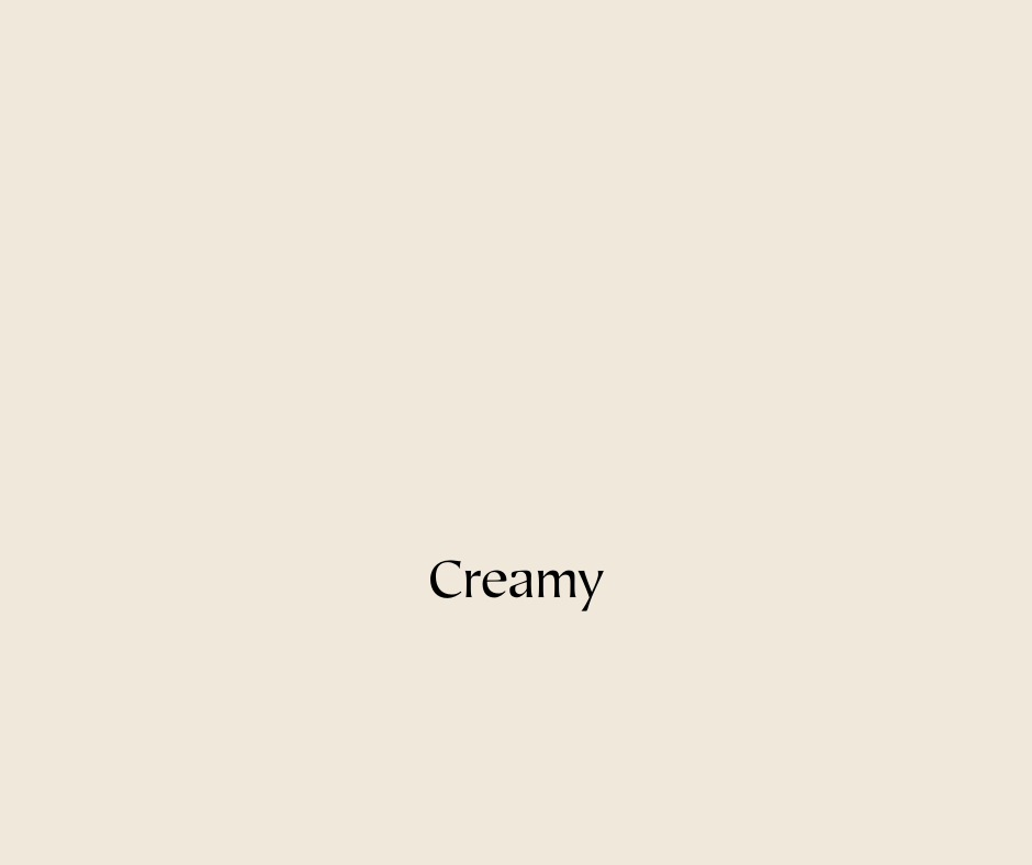 Creamy, a cozy neutral paint color perfect for a study, bedroom, or living room.