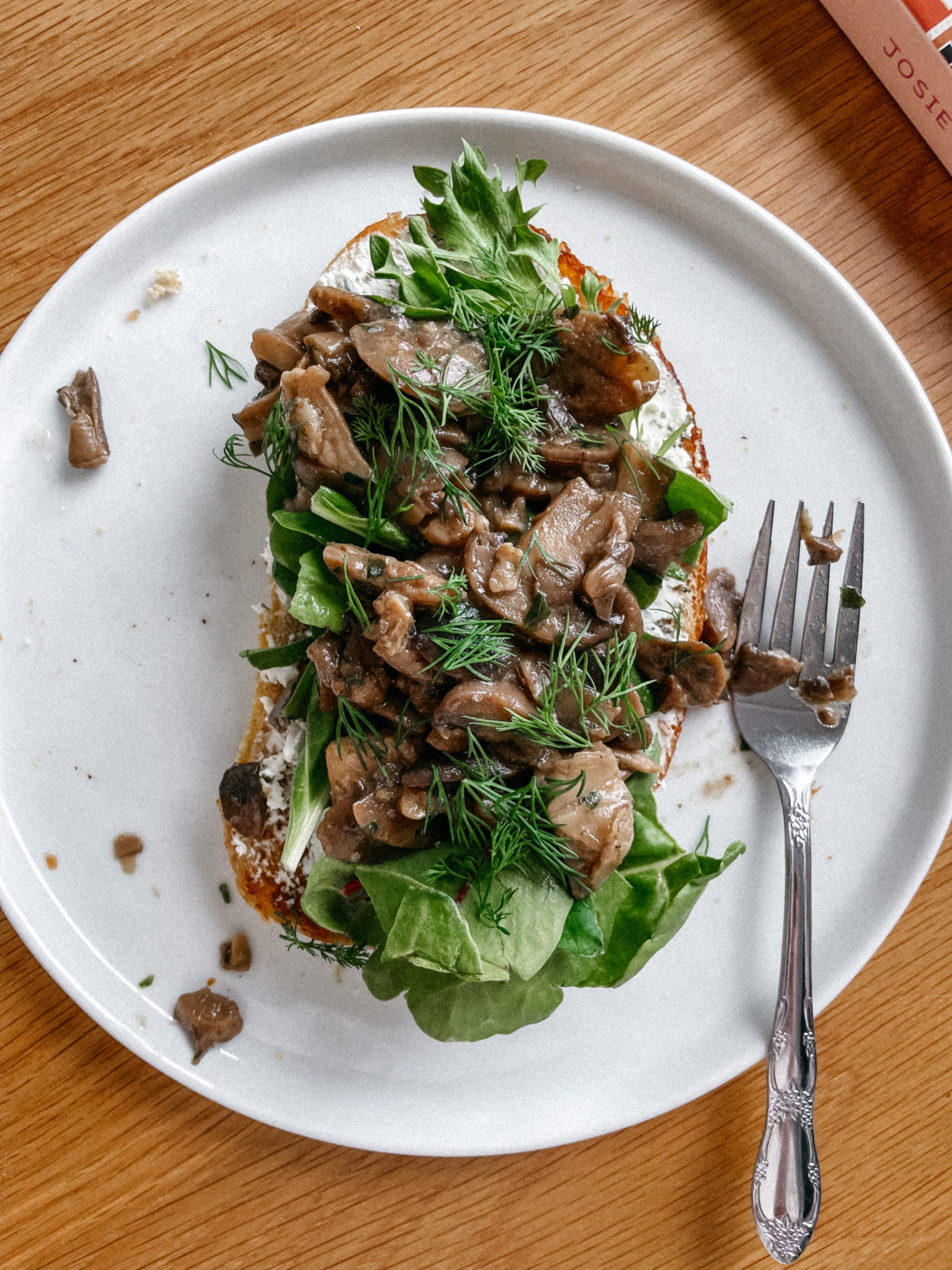 Mushrooms on toast with herb chèvre and greens | 3 easy weekday meals to whip up at home. bygabriella.co